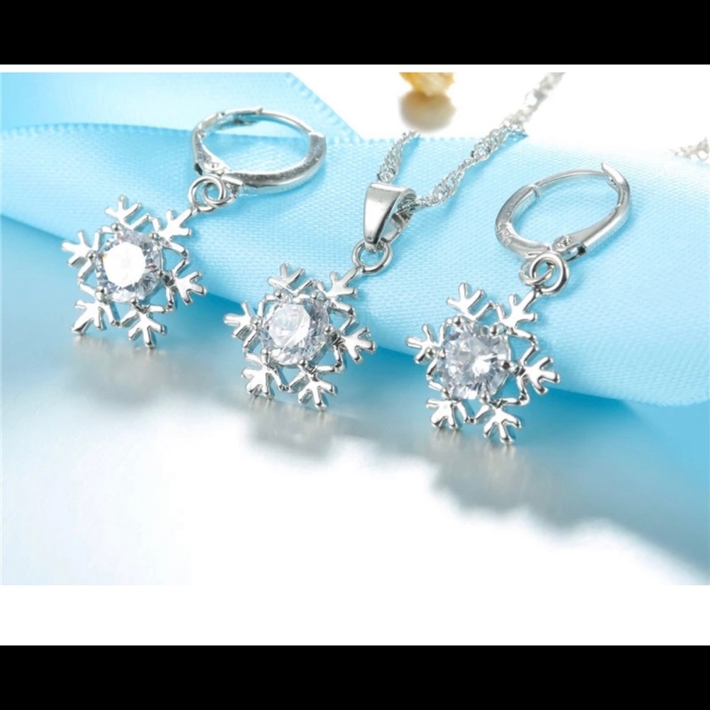 925 sterling Silver Set Earrings And Necklace